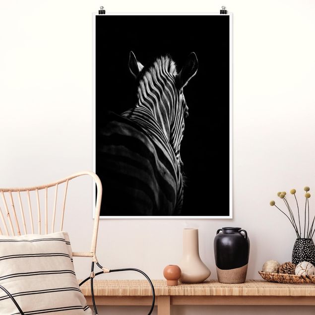 Wanddeko Schlafzimmer Dunkle Zebra Silhouette