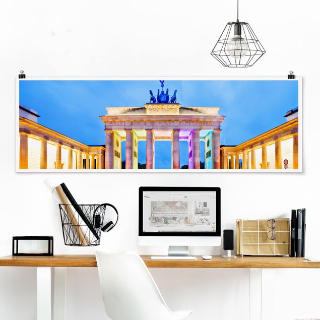 Wanddeko 3D Erleuchtetes Brandenburger Tor