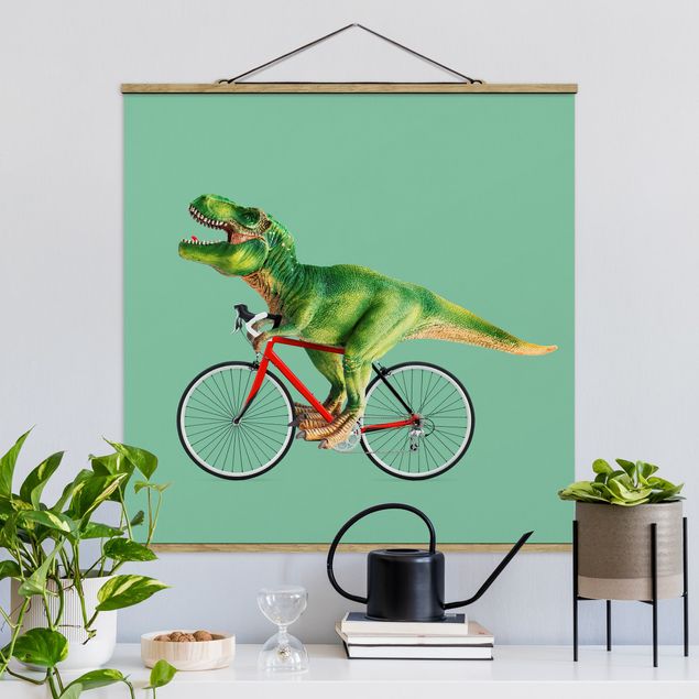 Babyzimmer Deko Dinosaurier mit Fahrrad