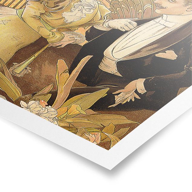 Wanddeko Esszimmer Alfons Mucha - Werbeplakat für Flirt Biscuits