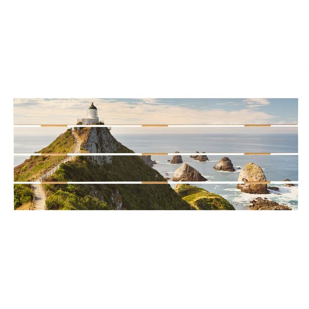 Wanddeko Esszimmer Nugget Point Leuchtturm und Meer Neuseeland