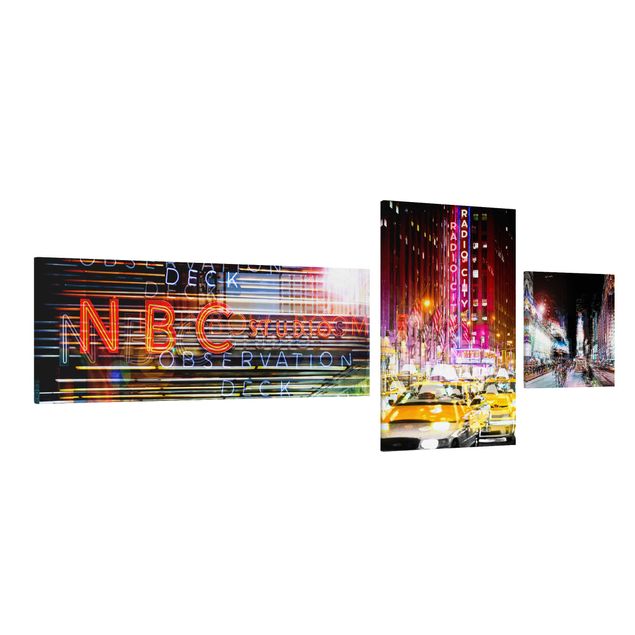 Wanddeko Esszimmer Times Square City Lights