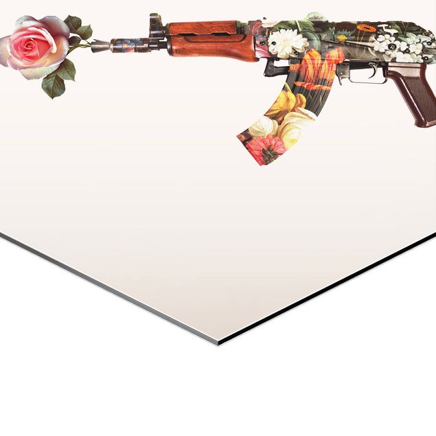 Wanddeko Flur Pistolen mit Blumenstrauß