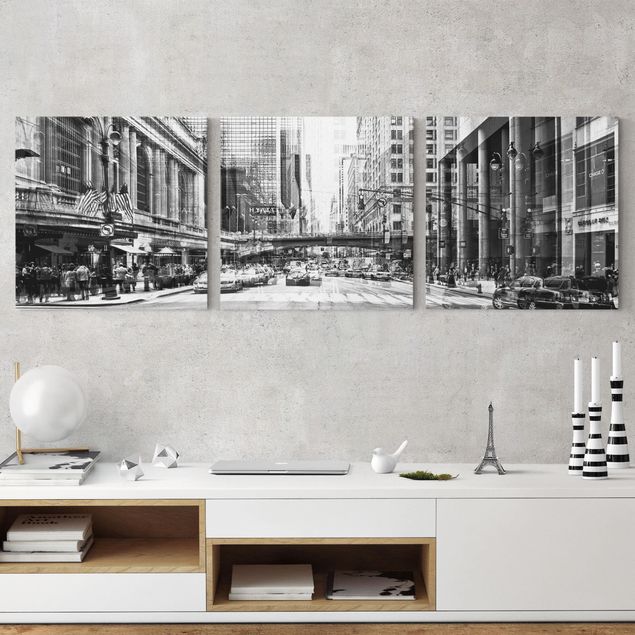 Wanddeko Wohnzimmer NYC Urban schwarz-weiß
