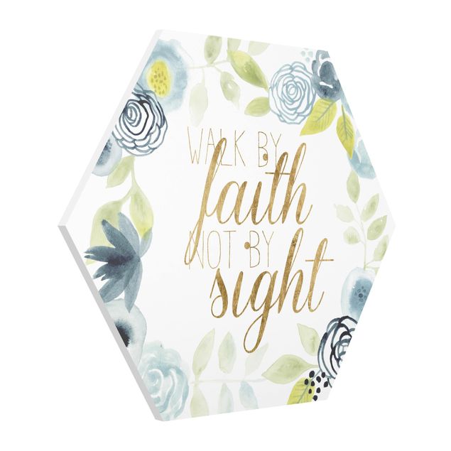 Wanddeko Esszimmer Blumenkranz mit Spruch - Faith