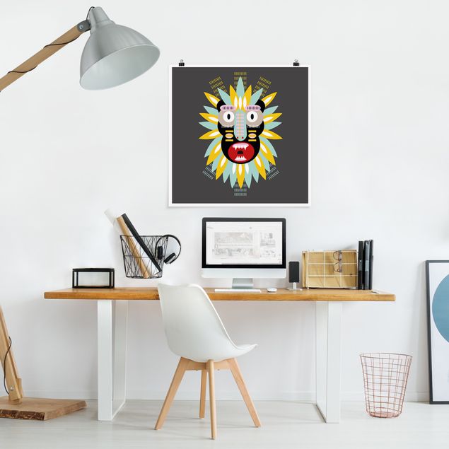 Wanddeko Büro Collage Ethno Maske - King Kong