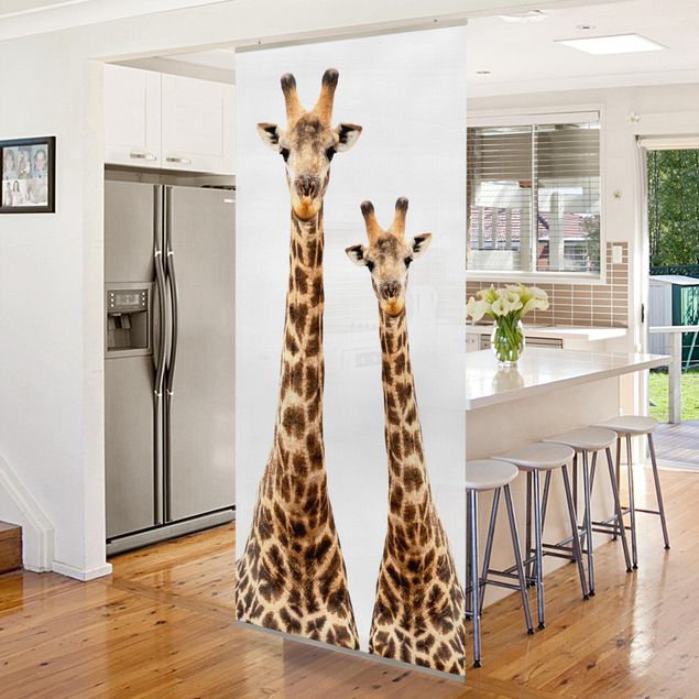 Wanddeko Esszimmer Portrait zweier Giraffen