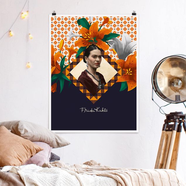 Wanddeko Schlafzimmer Frida Kahlo - Lilien