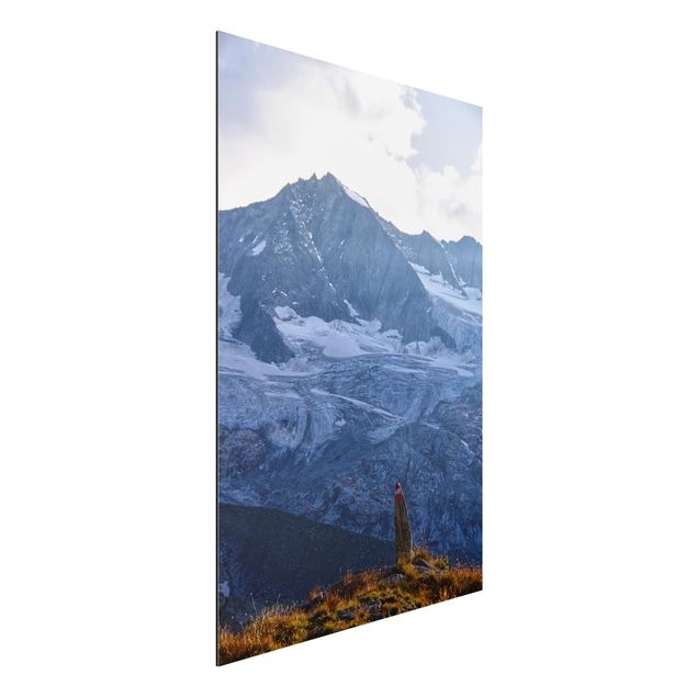 Wanddeko bunt Wegmarkierung in den Alpen