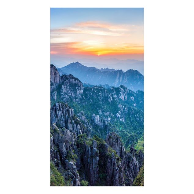 Wanddeko China Sonnenaufgang über dem Huangshan Gebirge