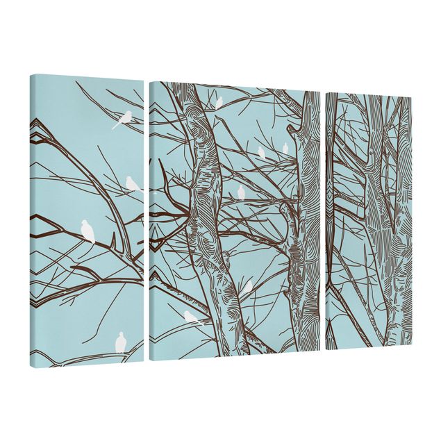 Wanddeko Esszimmer Winterbäume