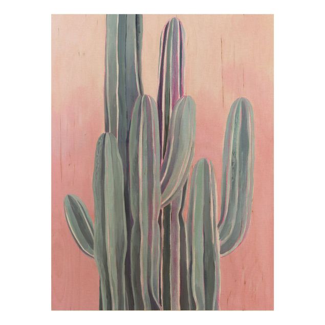 Wanddeko Flur Kaktus auf Rosa II