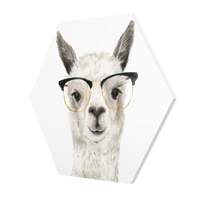 Wanddeko Mädchenzimmer Hippes Lama mit Brille I