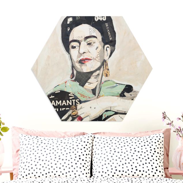 Wanddeko beige Frida Kahlo - Collage No.4