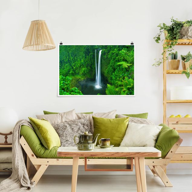 Wanddeko Flur Paradiesischer Wasserfall