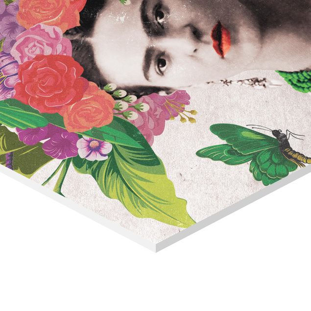 Wanddeko rot Frida Kahlo - Blumenportrait