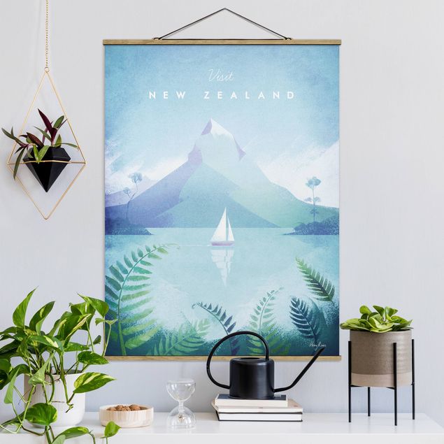 Wanddeko blau Reiseposter - Neuseeland