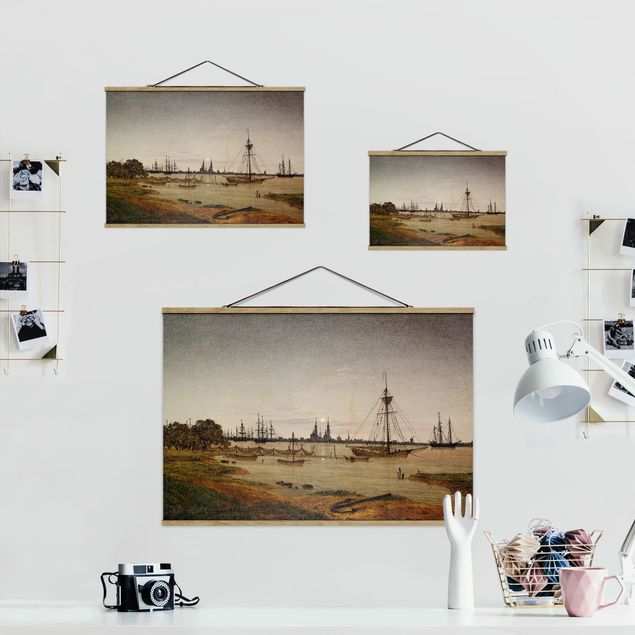 Romantik Bilder Caspar David Friedrich - Hafen bei Mondschein