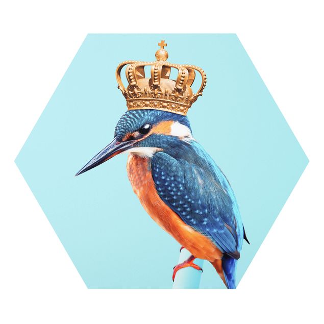 Wanddeko Büro Eisvogel mit Krone
