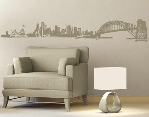 Wanddeko Schlafzimmer No.FB50 Sydney Skyline XXL