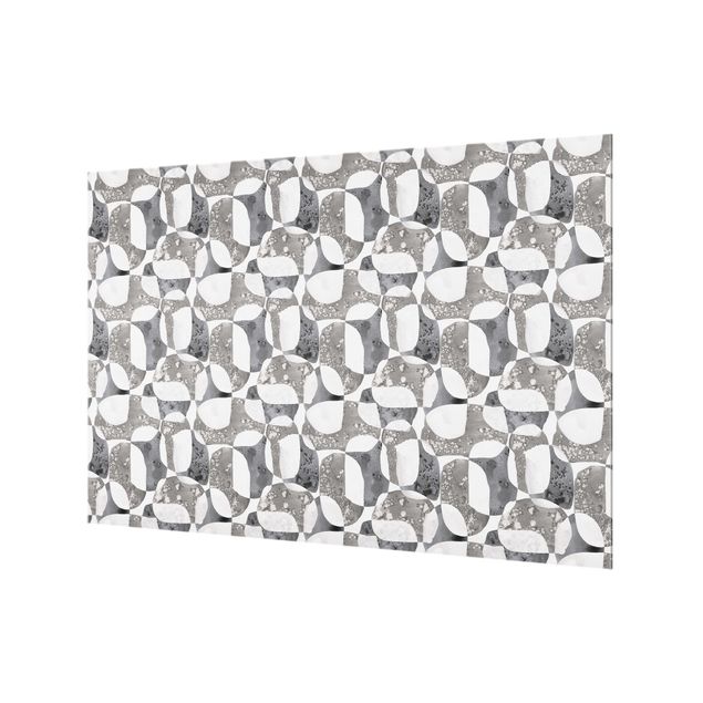 Glasrückwand Küche Muster Lebende Steine Muster in Grau