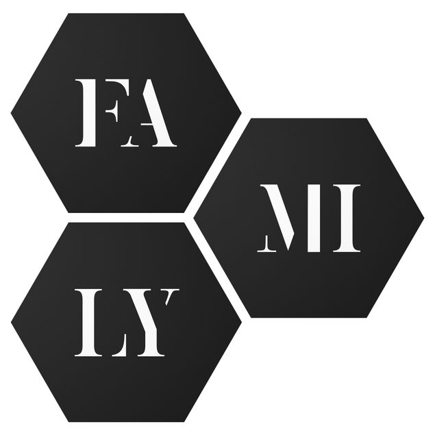 Wanddeko Flur Buchstaben FAMILY Weiß Set I