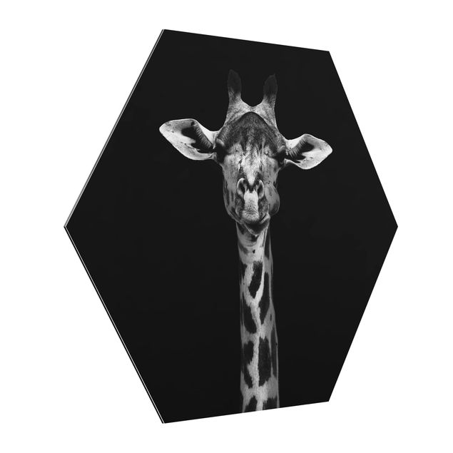 Wanddeko Esszimmer Dunkles Giraffen Portrait