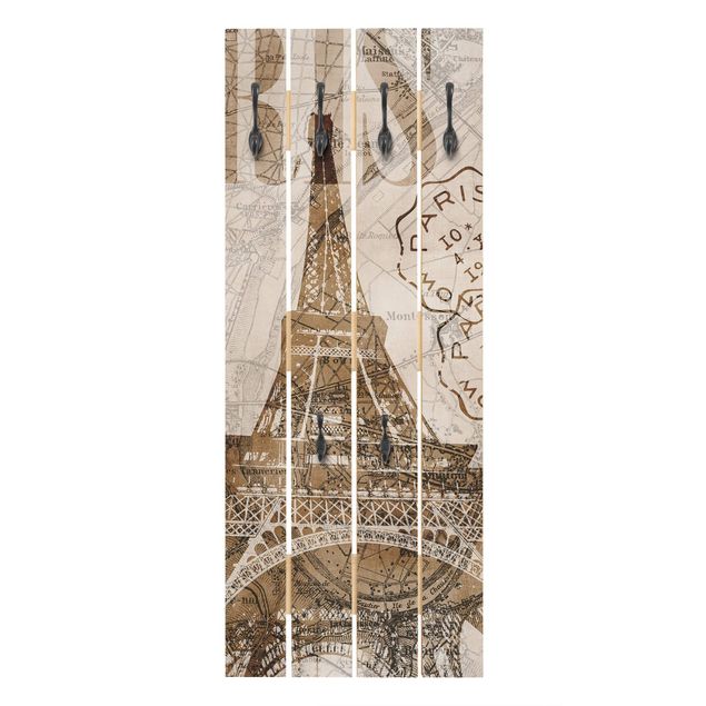Wanddeko Treppenhaus Shabby Chic Collage - Paris