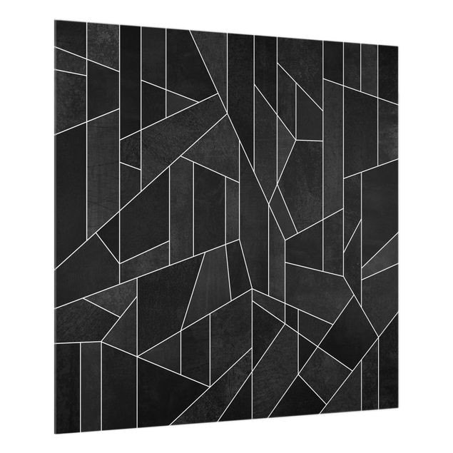 Wanddeko Geometrisch Schwarz Weiß Geometrie Aquarell