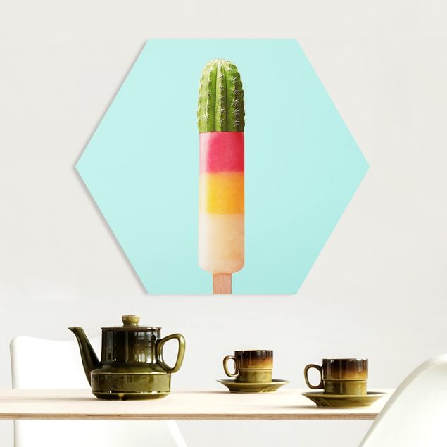 Wanddeko Esszimmer Eis mit Kaktus