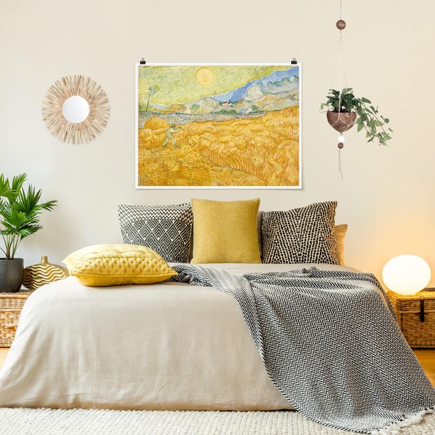 Wanddeko Schlafzimmer Vincent van Gogh - Kornfeld mit Schnitter