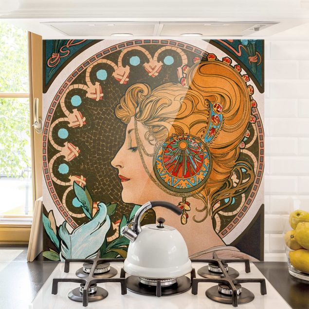 Küche Dekoration Alfons Mucha - Die Feder