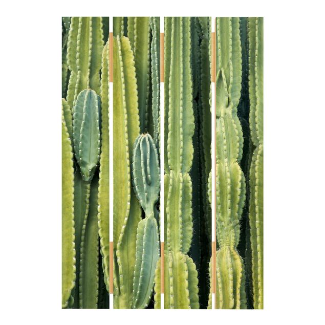 Wohndeko Gräser Kaktus Wand