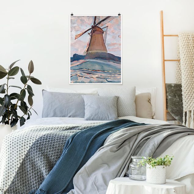 Wanddeko Schlafzimmer Piet Mondrian - Windmühle