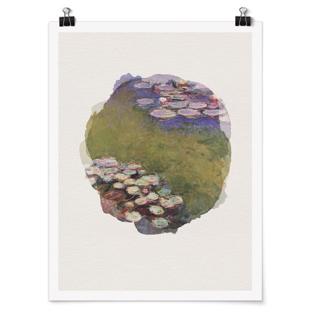 Wanddeko Flur Wasserfarben - Claude Monet - Seerosen