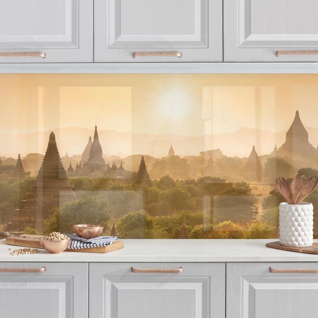 Küche Dekoration Sonnenuntergang über Bagan