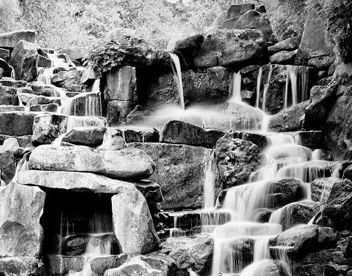 Wanddeko schwarz-weiß Wasserfall II