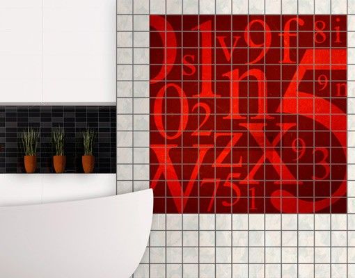 Wanddeko Küche Schriftzeichen in Rot
