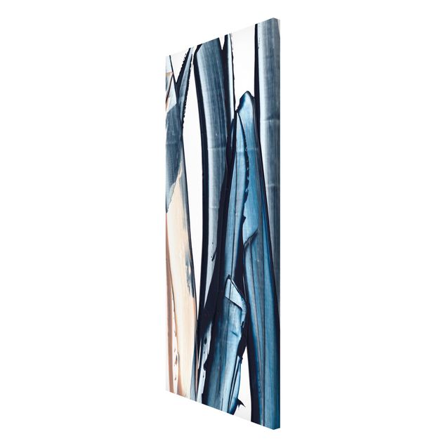 Wanddeko Esszimmer Blau und Beige Streifen