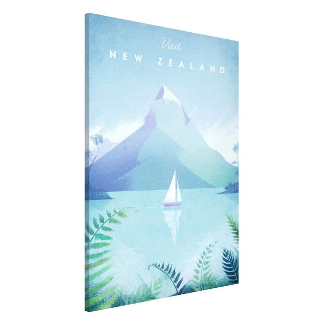 Wanddeko blau Reiseposter - Neuseeland