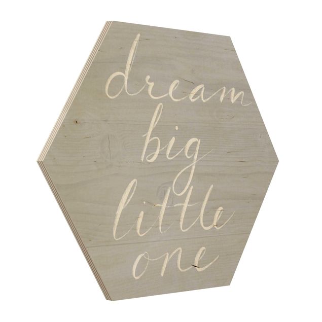 Wanddeko Babyzimmer Holzwand grau - Dream big