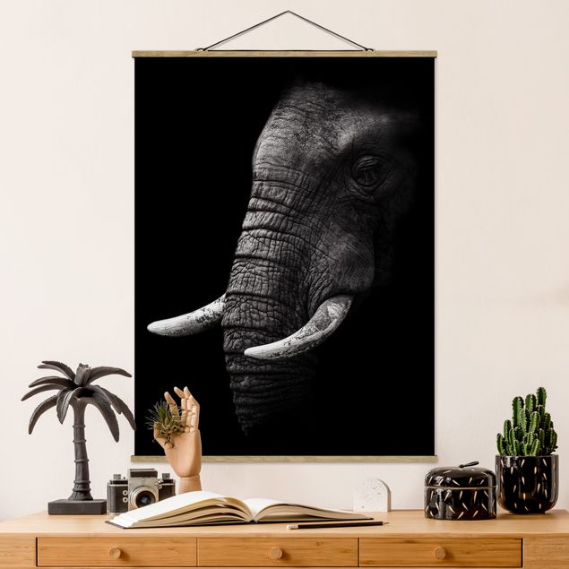 Deko Afrika Dunkles Elefanten Portrait
