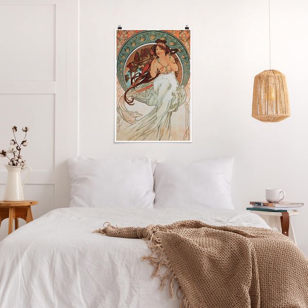 Wanddeko Schlafzimmer Alfons Mucha - Vier Künste - Die Musik