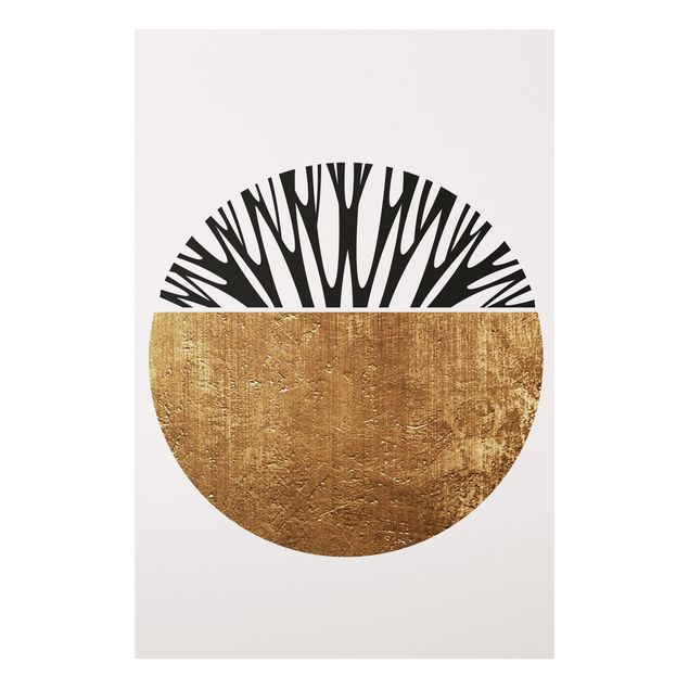 Wanddeko gold Abstrakte Formen - Goldener Kreis