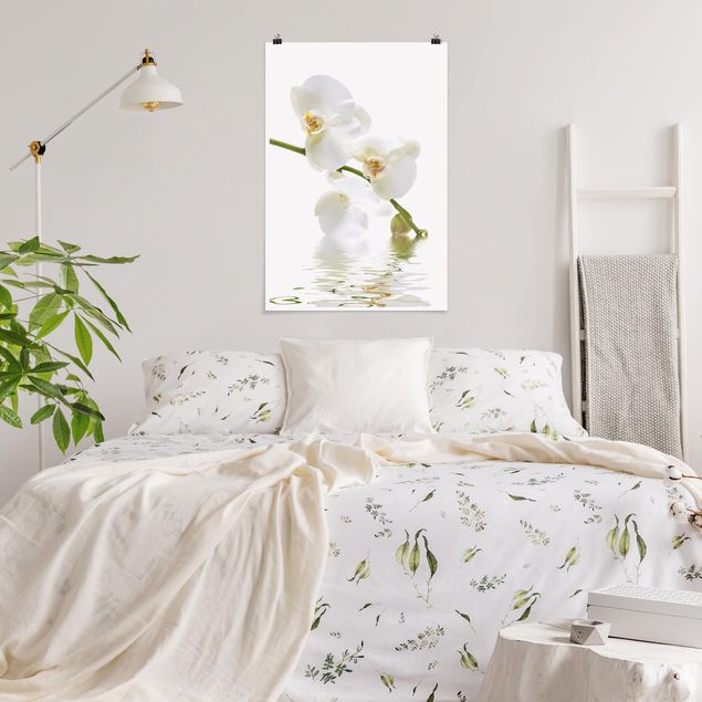 Wanddeko Schlafzimmer White Orchid Waters