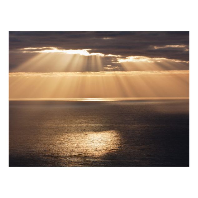 Wanddeko Strand & Meer Sonnenstrahlen über dem Meer