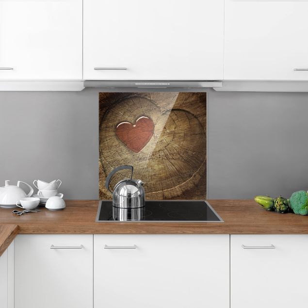Glasrückwand Küche Holzoptik Natural Love