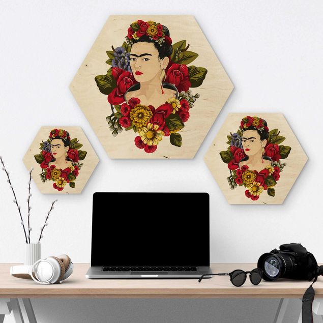 Wanddeko draußen Frida Kahlo - Rosen