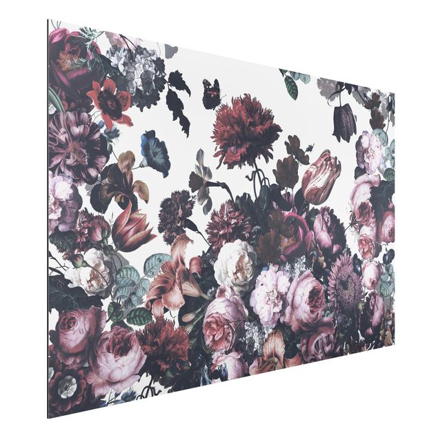 Wanddeko Schlafzimmer Altmeisterlicher Blumenrausch mit Rosen Bouquet
