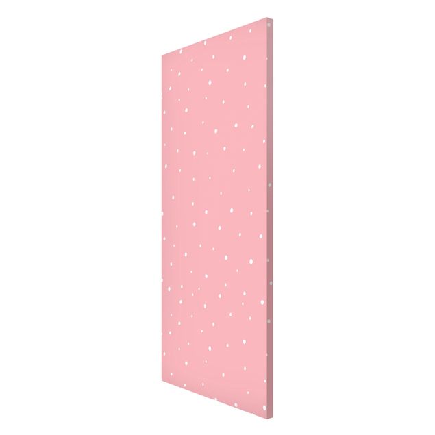 Wanddeko Mädchenzimmer Gezeichnete kleine Punkte auf Pastellrosa
